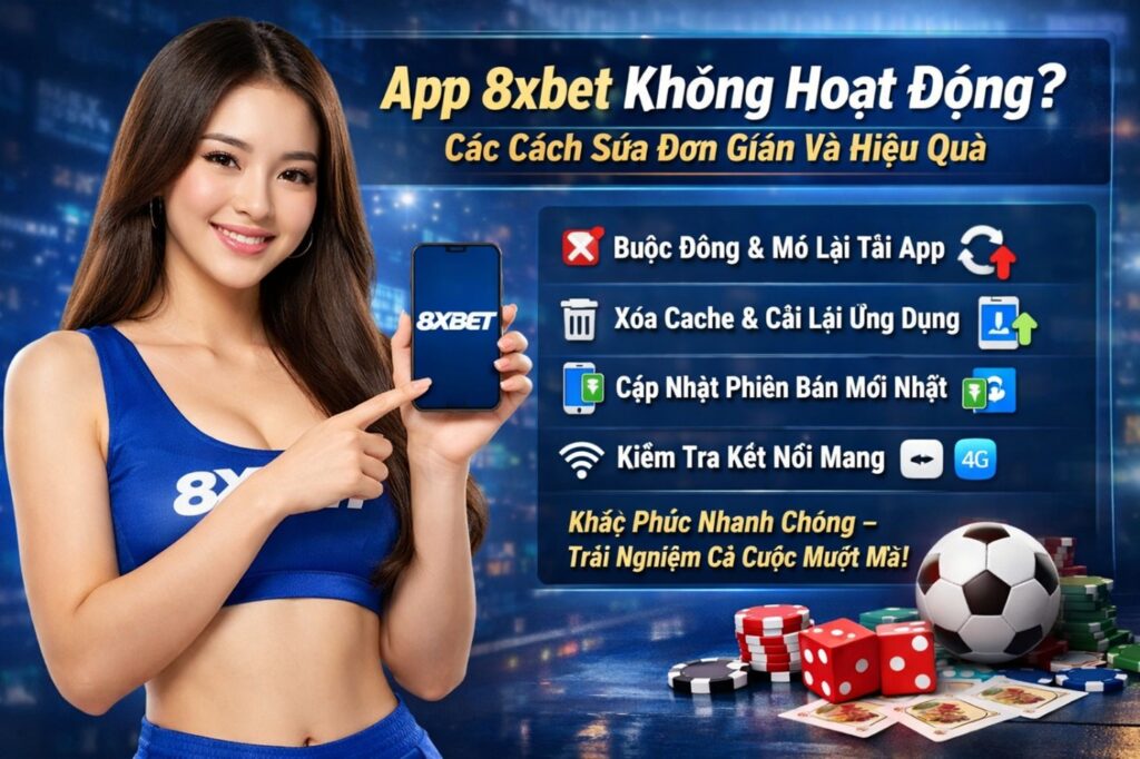 Sửa nhanh app 8XBET không hoạt động để tiếp tục cá cược mượt mà