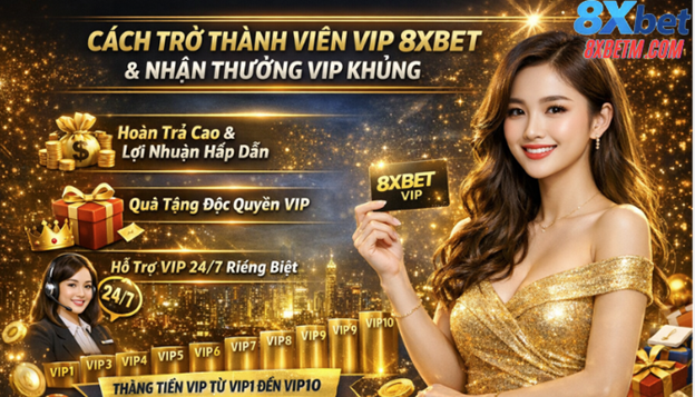 Thành viên VIP 8xbet và nhận ưu đãi hấp dẫn